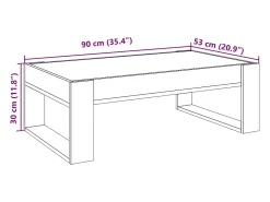 vidaxl Mesa de centro luzes LED Infinity 90x53x30 cm carvalho fumado^ Mesa De Centro