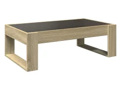 vidaxl Mesa de centro luzes LED Infinity 90x53x30 cm carvalho sonoma Natural claro