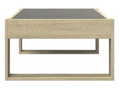 vidaxl Mesa de centro luzes LED Infinity 90x53x30 cm carvalho sonoma Natural claro