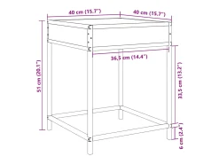 Clearance vidaxl Mesa de centro luzes LED Infinity 40x40x51 cm carvalho castanho Natural claro