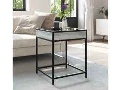 vidaxl Mesa de centro luzes LED Infinity 40x40x51 cm sonoma^ Mesa De Centro