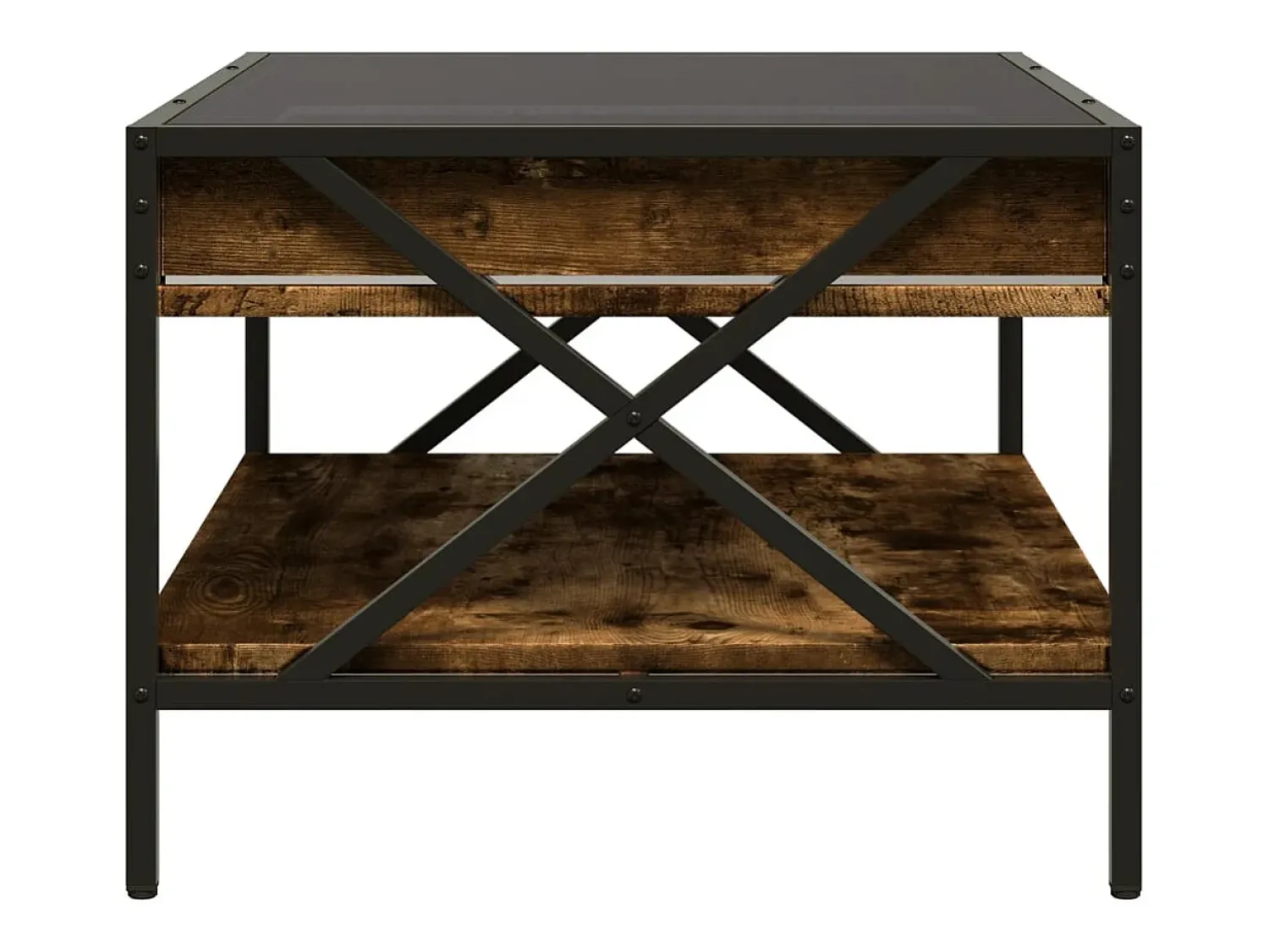 vidaxl Mesa de centro luzes LED Infinity 70x50x38 cm carvalho fumado^ Mesa De Centro