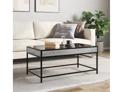 Mesa De Centro|vidaxl Mesa de centro luzes LED Infinity 90x50x41 cm sonoma Cinzento