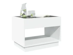 Mesa De Centro|vidaxl Mesa de centro luzes LED Infinity 70x50x50 cm Branco