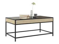 vidaxl Mesa de centro luzes LED Infinity 90x50x41 cm carvalho sonoma^ Mesa De Centro