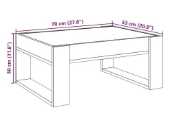 Mesa De Centro|vidaxl Mesa de centro luzes LED Infinity 70x53x30 cm carvalho fumado Natural claro