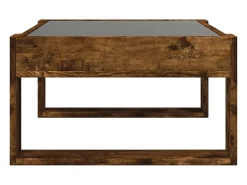 Mesa De Centro|vidaxl Mesa de centro luzes LED Infinity 70x53x30 cm carvalho fumado Natural claro