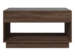 Hot vidaxl Mesa de centro luzes LED Infinity 90x50x50 cm carvalho castanho Natural claro