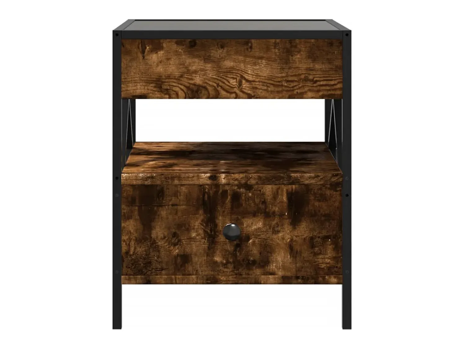 Mesa De Centro|vidaxl Mesa de centro luzes LED Infinity 40x40x51 cm carvalho fumado Natural claro