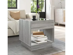 Mesa De Centro|vidaxl Mesa de centro luzes LED Infinity 50x50x50 cm sonoma Cinzento