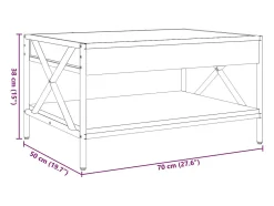 vidaxl Mesa de centro luzes LED Infinity 70x50x38 cm carvalho sonoma^ Mesa De Centro