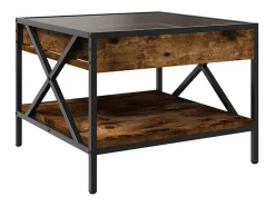 Mesa De Centro*vidaxl Mesa de centro luzes LED Infinity 50x50x38 cm carvalho fumado Natural claro