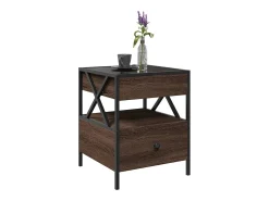 vidaxl Mesa de centro luzes LED Infinity 40x40x51 cm carvalho castanho^ Mesa De Centro