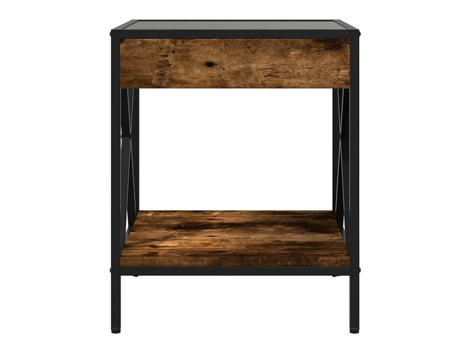 Mesa De Centro|vidaxl Mesa de centro luzes LED Infinity 40x40x49 cm carvalho fumado Natural claro