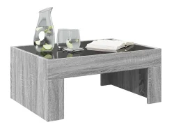 Mesa De Centro*vidaxl Mesa de centro luzes LED Infinity 70x50x30 cm sonoma Cinzento