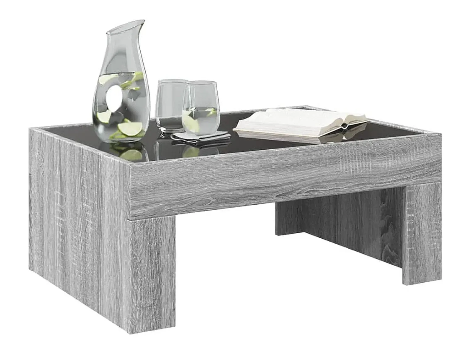 Mesa De Centro*vidaxl Mesa de centro luzes LED Infinity 70x50x30 cm sonoma Cinzento