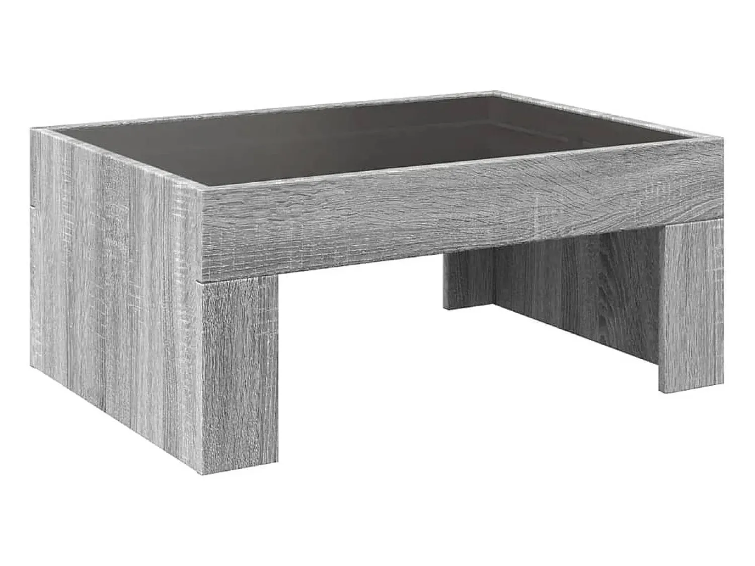 Mesa De Centro*vidaxl Mesa de centro luzes LED Infinity 70x50x30 cm sonoma Cinzento