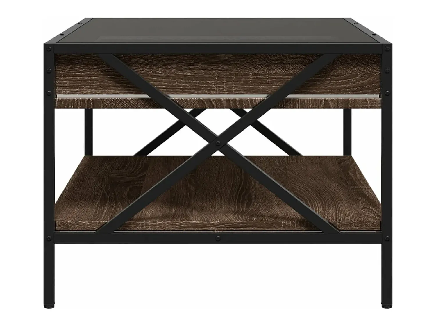 vidaxl Mesa de centro luzes LED Infinity 70x50x38 cm carvalho castanho^ Mesa De Centro