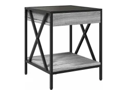 Sale vidaxl Mesa de centro luzes LED Infinity 40x40x49 cm sonoma Cinzento