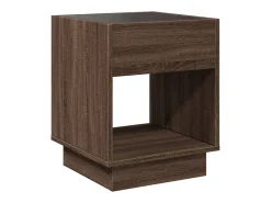 Mesa De Centro|vidaxl Mesa de centro luzes LED Infinity 40x40x50 cm carvalho castanho Natural claro