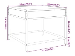Online vidaxl Mesa de centro luzes LED Infinity 50x50x41 cm carvalho castanho Natural claro