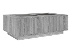 Clearance vidaxl Mesa de centro luzes LED Infinity 116x69x40 cm sonoma Cinzento
