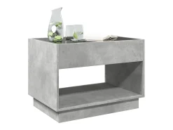 Sale vidaxl Mesa de centro luzes LED Infinity 70x50x50 cm cimento Cinzento