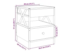 vidaxl Mesa de centro luzes LED Infinity 40x40x51 cm sonoma^ Mesa De Centro
