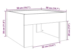 Mesa De Centro|vidaxl Mesa de centro luzes LED Infinity 50x50x30 cm Branco