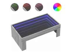 Mesa De Centro|vidaxl Mesa de centro luzes LED Infinity 90x50x30 cm sonoma Cinzento