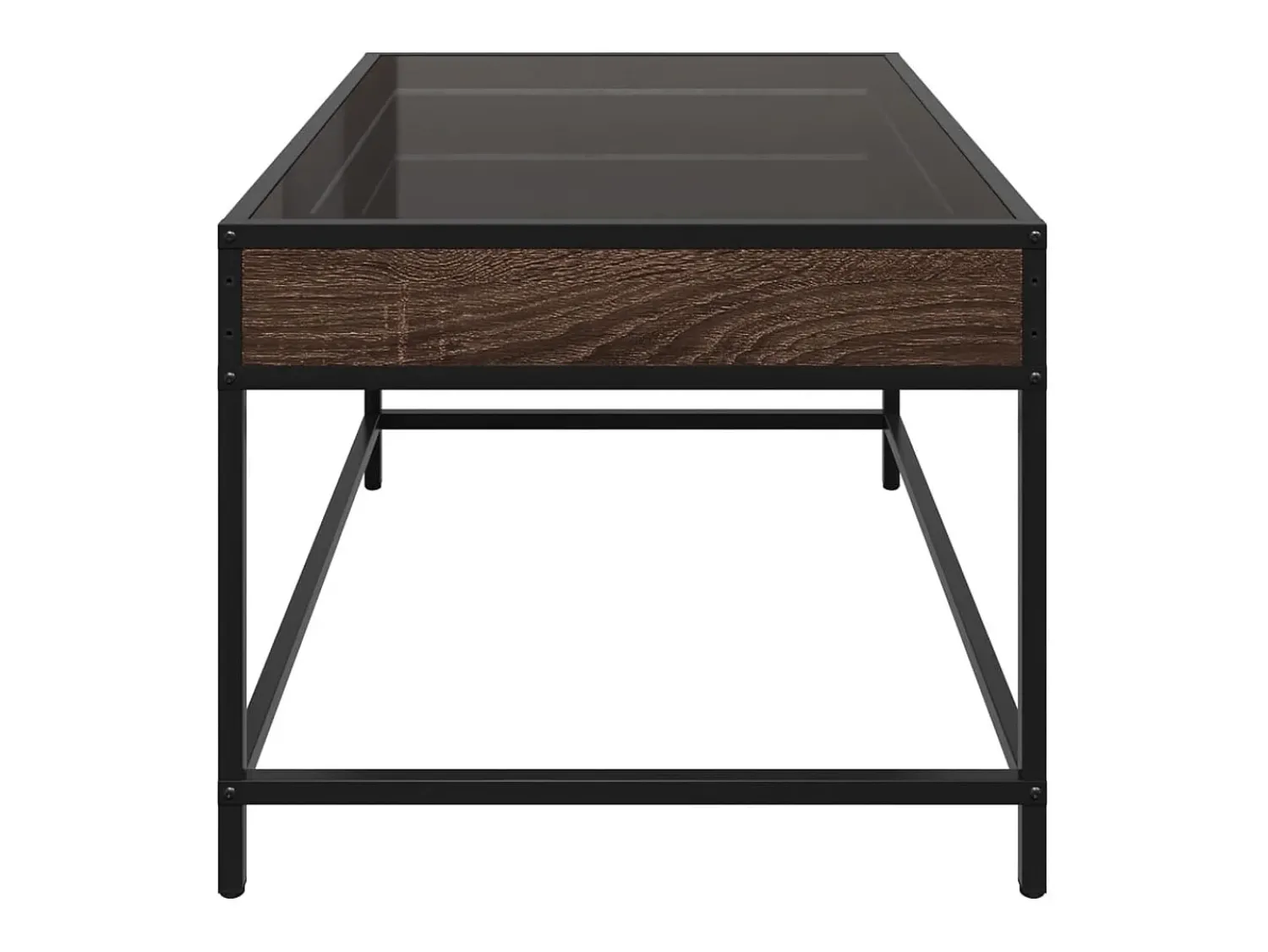 Mesa De Centro*vidaxl Mesa de centro luzes LED Infinity 70x50x41 cm carvalho castanho Natural claro
