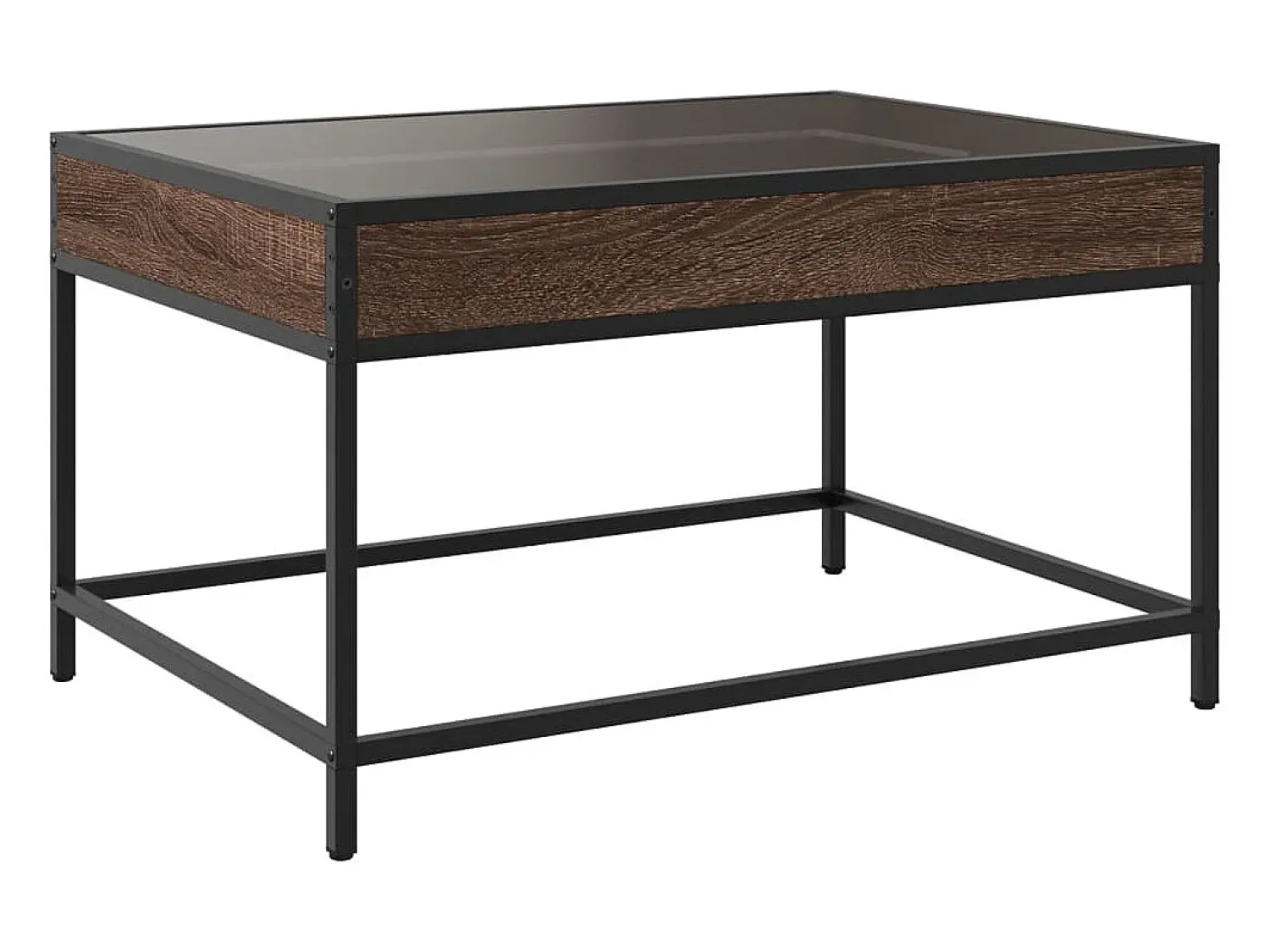 Mesa De Centro*vidaxl Mesa de centro luzes LED Infinity 70x50x41 cm carvalho castanho Natural claro