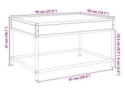Mesa De Centro*vidaxl Mesa de centro luzes LED Infinity 70x50x41 cm carvalho castanho Natural claro