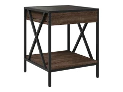 Discount vidaxl Mesa de centro luzes LED Infinity 40x40x49 cm carvalho castanho Natural claro