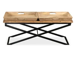 Mesa De Centro|vidaxl Mesa de centro madeira de mangueira maciça 110x55x42 cm Natural claro