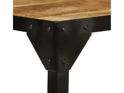 Mesa De Centro| Mesa de centro madeira de mangueira maciça áspera e aço 110 cm PT669681 Castanho