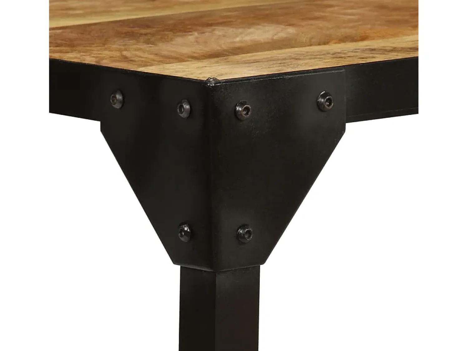 Mesa De Centro| Mesa de centro madeira de mangueira maciça áspera e aço 110 cm PT669681 Castanho