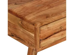 Mesa de centro madeira maciça com gaveta esculpida 100x50x40 cm PT645087^ Mesa De Centro
