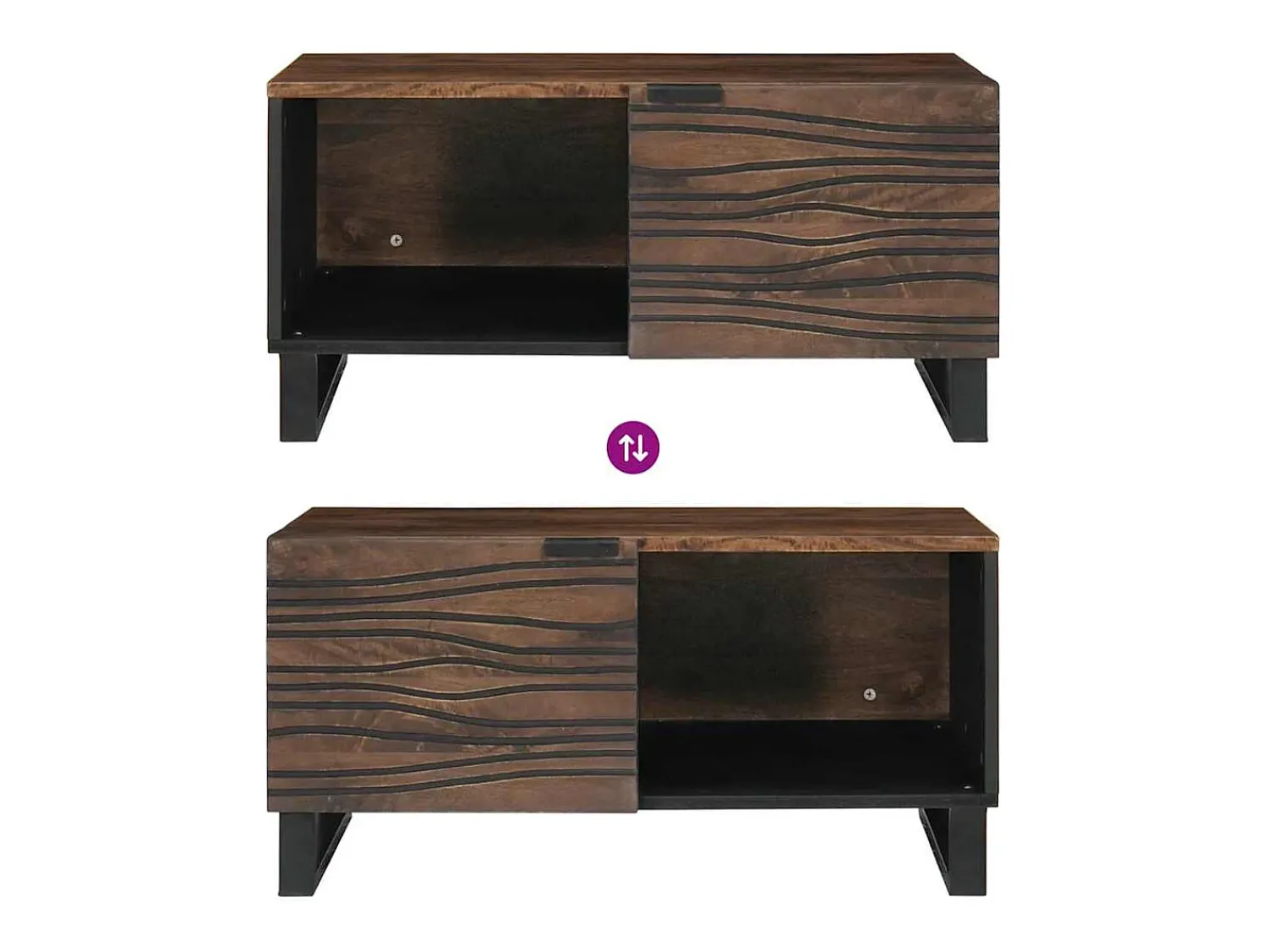 Mesa De Centro|vidaxl Mesa de centro Marrom e Preto 80 x 50 x 40 cm Castanho