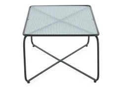 Mesa De Centro* Mesa de centro metálica com vidro Preto