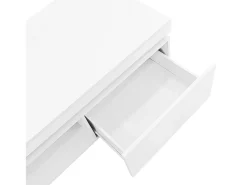 Mesa de centro moderna – Mesa de centro com iluminação LED e gavetas – compartimentos de arrumação abertos – branca^ Mesa De Centro