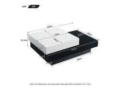 Mesa de centro moderna - Mesa de centro giratória - para escritório, sala de estar, e branco, 103 x 60 x 35 cm^ Mesa De Centro