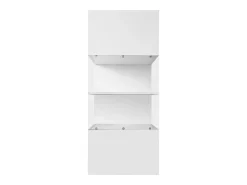 Mesa De Centro* Mesa de centro moderna branca com iluminação LED, duas portas de armário e amplo espaço de armazenamento. Branco