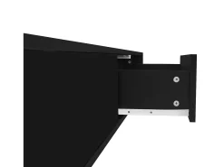Mesa De Centro|Hauss Spole Mesa de centro moderna com acabamento lacado brilhante, iluminação LED e 2 gavetas - Preta Preto