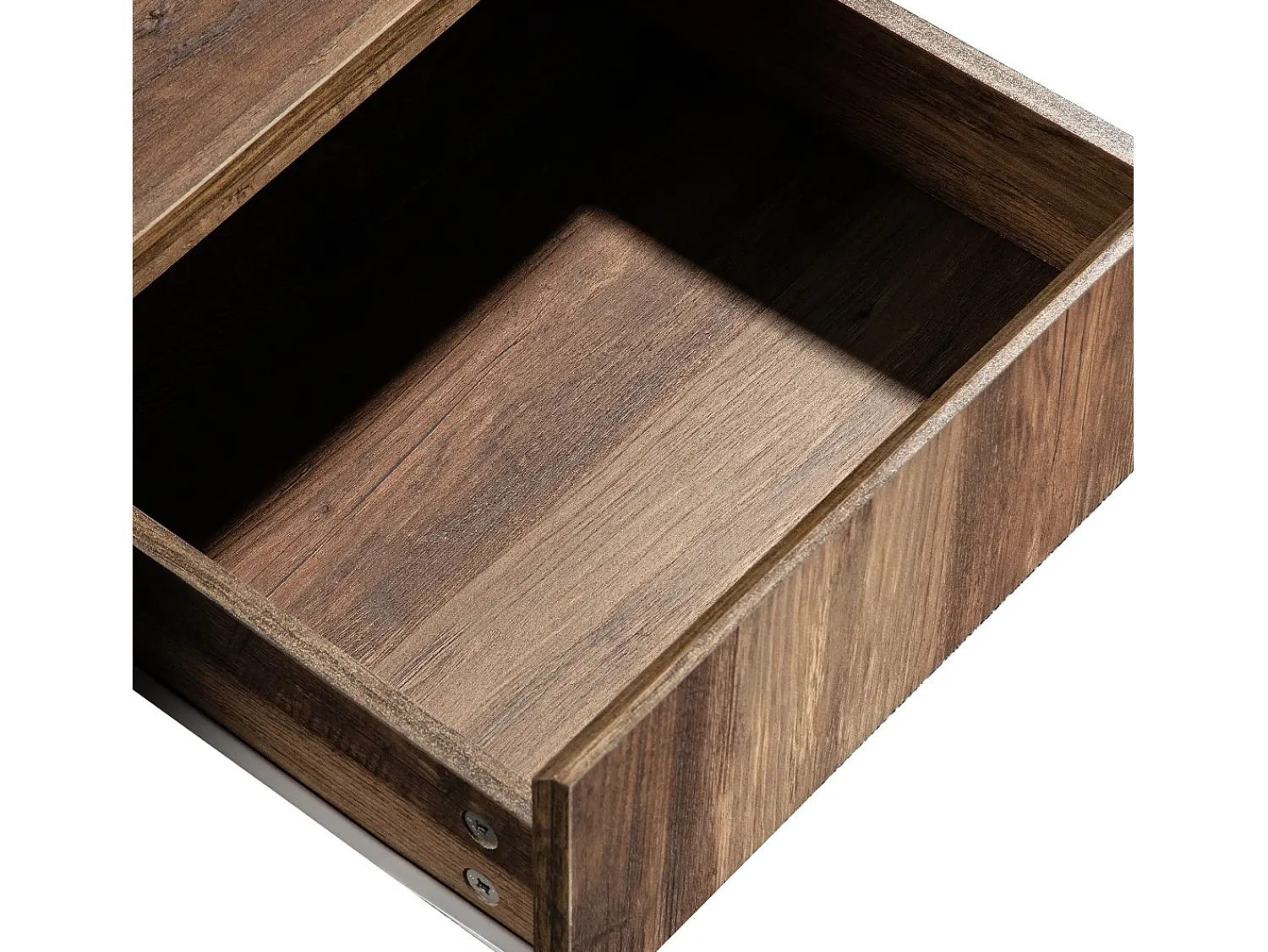 Mesa De Centro|Hauss Spole Mesa de centro moderna com gaveta e compartimentos de armazenamento, madeira natural, cinza- Preto