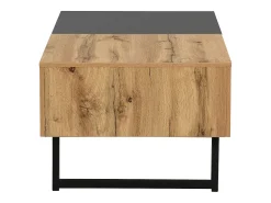 Best Mesa de centro moderna e multifuncional com espaço de armazenamento oculto, estrutura em madeira e metal, preta. Preto