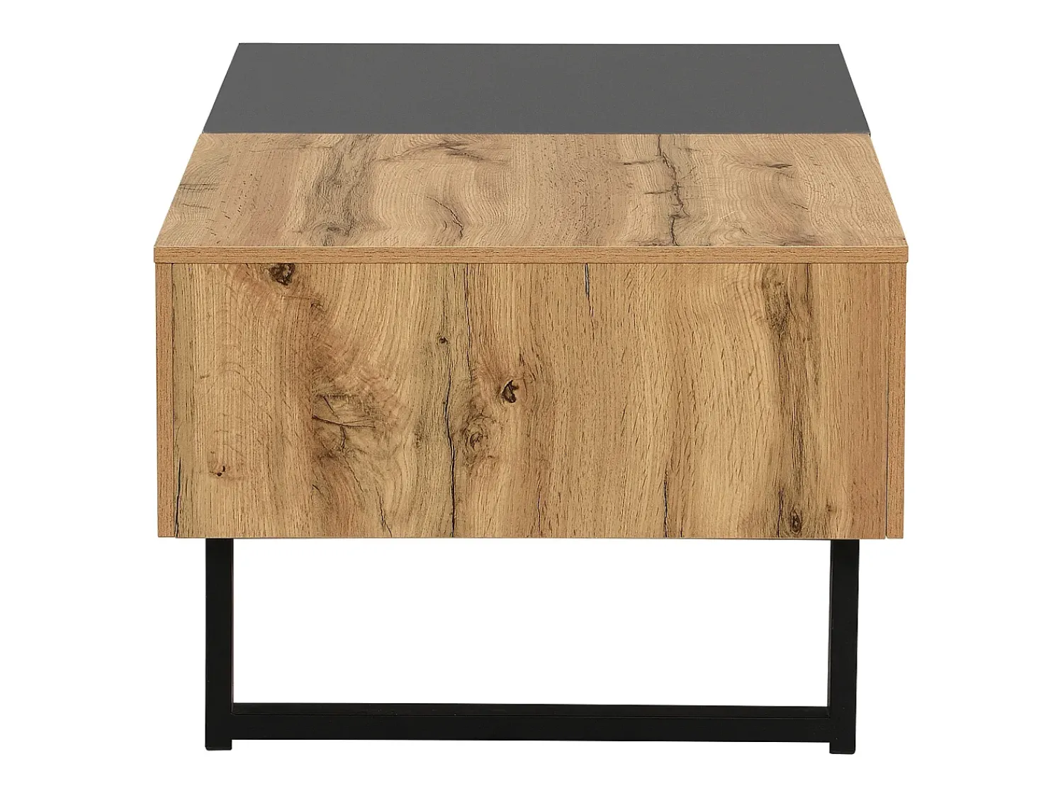 Best Mesa de centro moderna e multifuncional com espaço de armazenamento oculto, estrutura em madeira e metal, preta. Preto