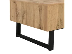 Best Mesa de centro moderna e multifuncional com espaço de armazenamento oculto, estrutura em madeira e metal, preta. Preto