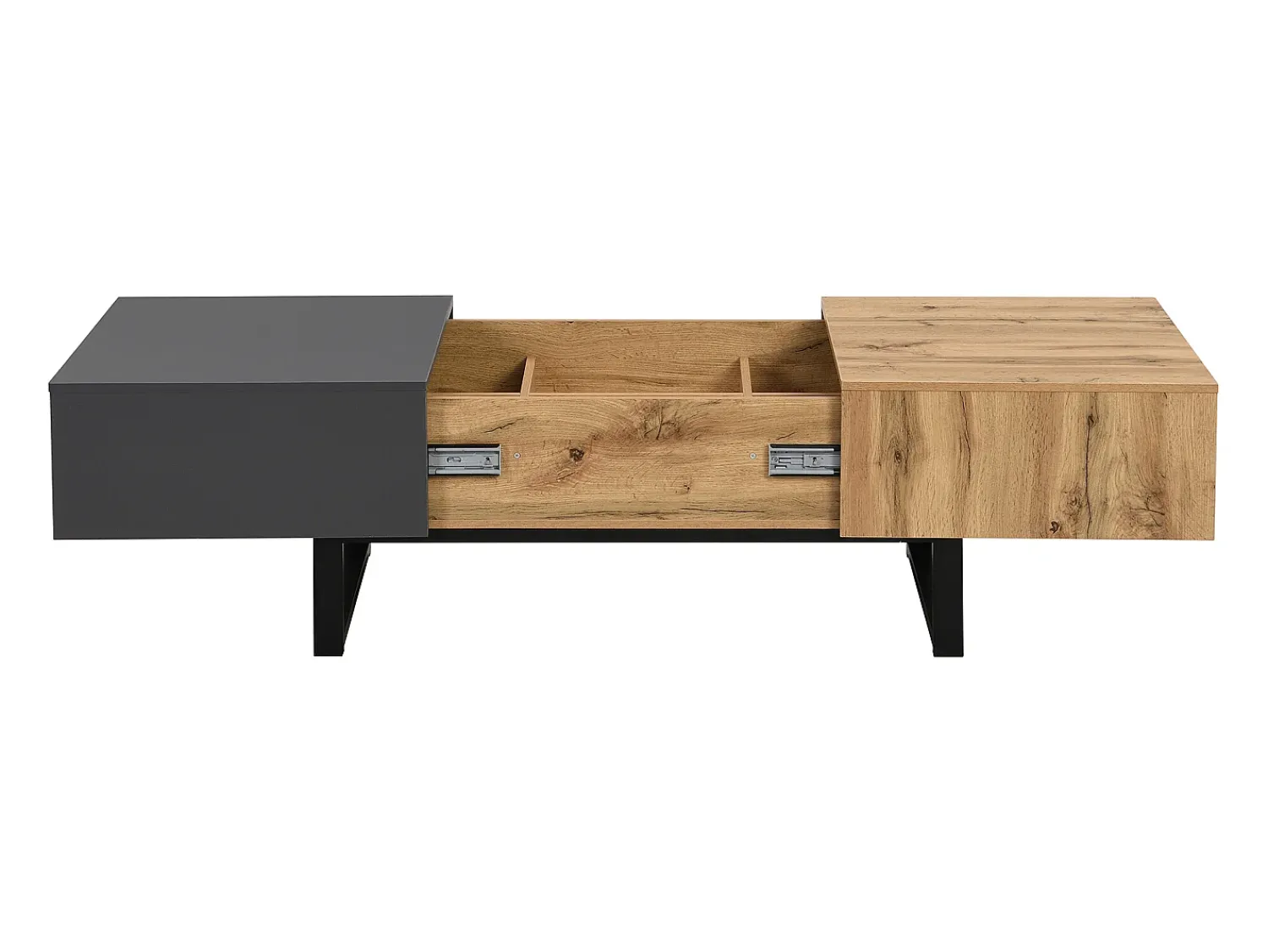 Best Mesa de centro moderna e multifuncional com espaço de armazenamento oculto, estrutura em madeira e metal, preta. Preto
