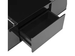 Sale Mesa de centro moderna e minimalista de 105 cm com espaço de armazenamento, iluminação ambiente em LED, preta. Preto